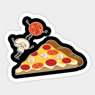 Jumping Pizza slice Sticker